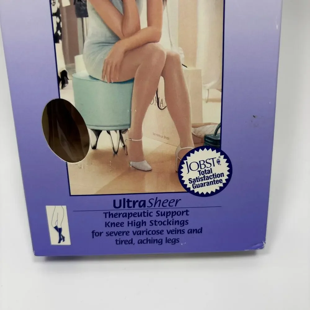 Jobst Compression Stockings 30-40 mmHg Small Knee High Ultra Sheer Silky Beige